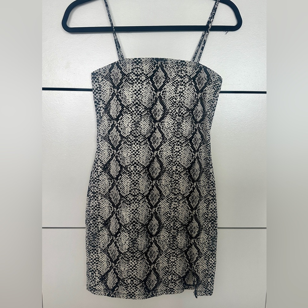 Garage snake skin mini fitted dress